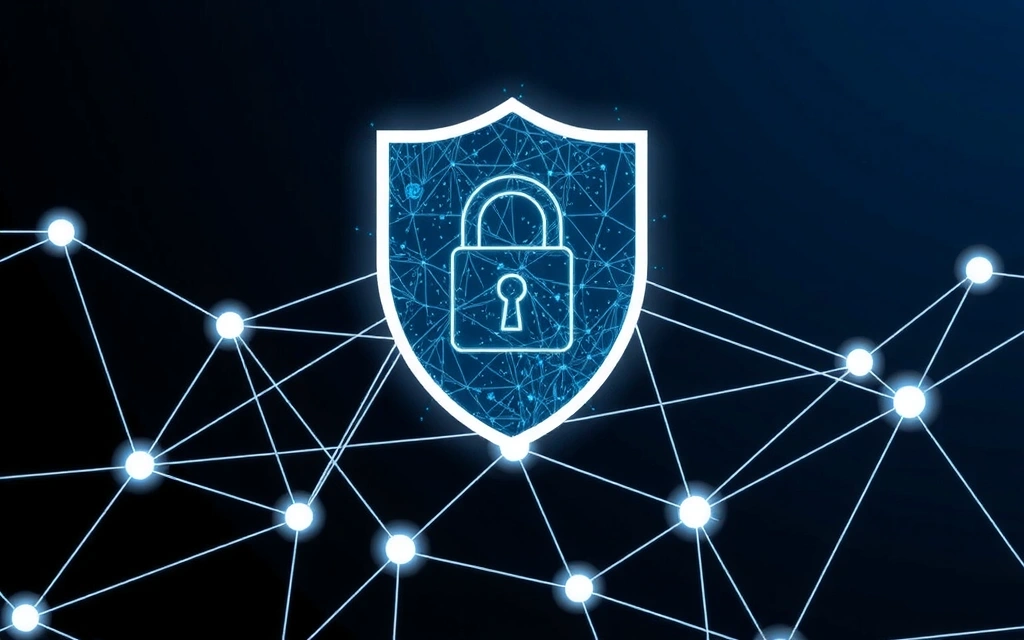 Abstraktní vizualizace šifrování dat a kybernetické bezpečnosti s propletenými linkami a uzly