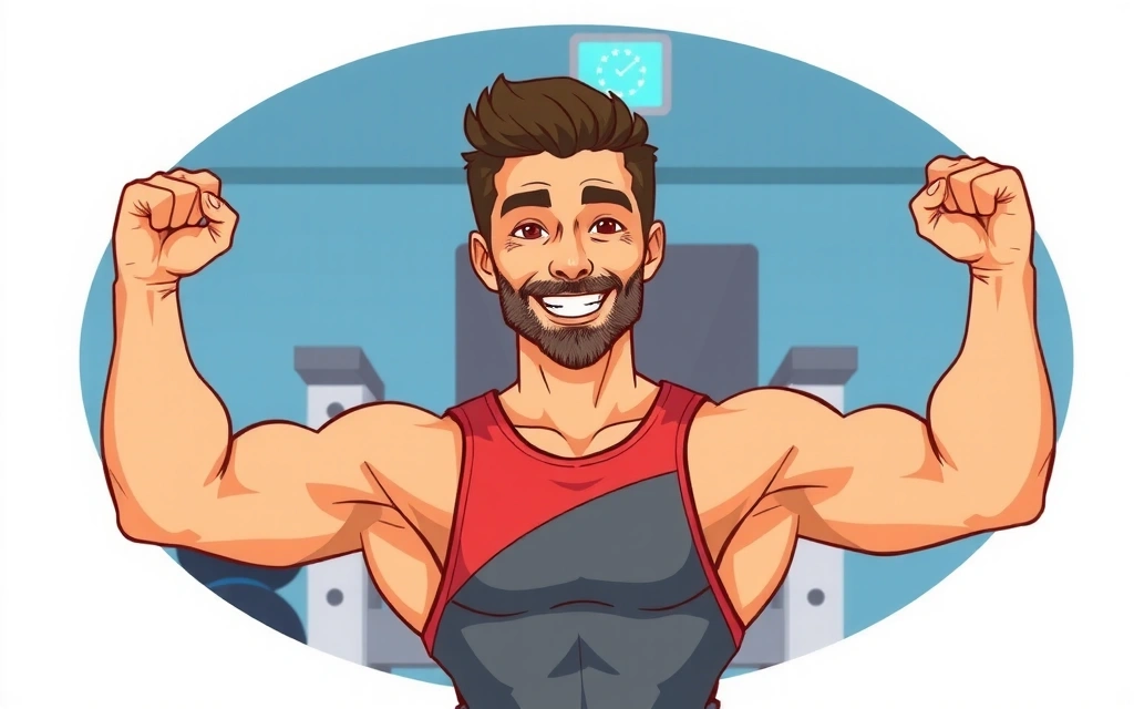 Ilustrace muže, který se cítí silnější