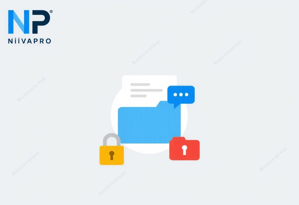 Ilustrace archivace dat, složky a časová osa